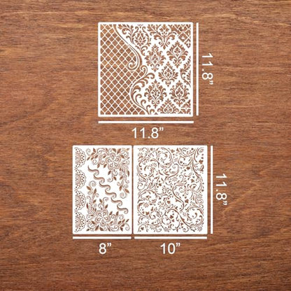 Damask Stencils for Walls 12inch Damask Stencil (10 Count)