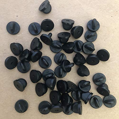 50pcs Rubber Pin Backs PVC Butterfly Clutch Enamel Lapel Pin Backings Cap Keepers Replacement for Uniform Badges Comfort Fit Tie Tack Pins Backing Holder Clasp (50 Count)
