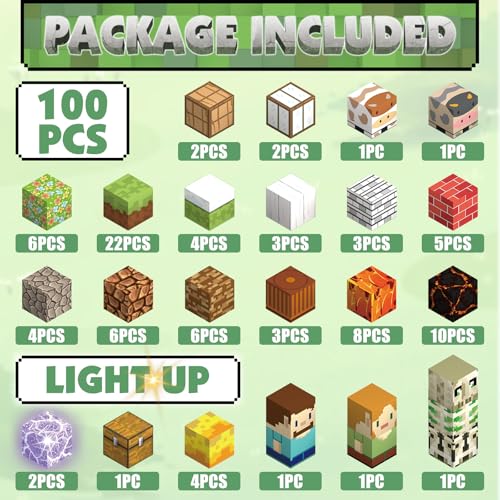 100pcs Magnetic Blocks for Kids 3+ (100 Count)