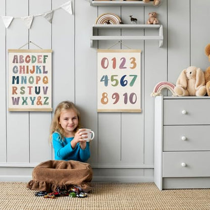 Alphabet and Number Wall Art Poster Set of 2 (2 Count)