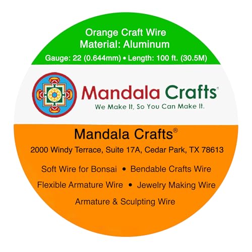 22 Gauge Orange Anodized Aluminum Craft Wire (100 Foot)