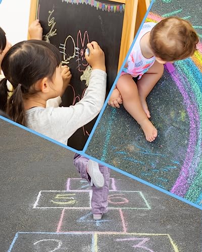 Chalk 6pcs Dustless Washable Chalks with Holder for Kids (6 Count)