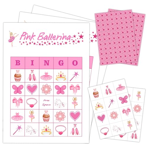 Ballerina Party Bingo Game Cards
