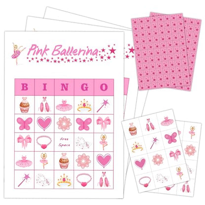 Ballerina Party Bingo Game Cards