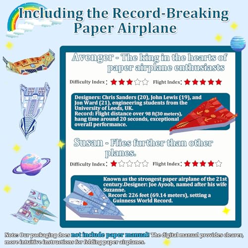 Paper Airplane Kits with 16 Classic Designs (32 Count)