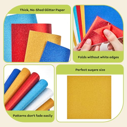 Classic Glitter Origami Paper (50 Count)