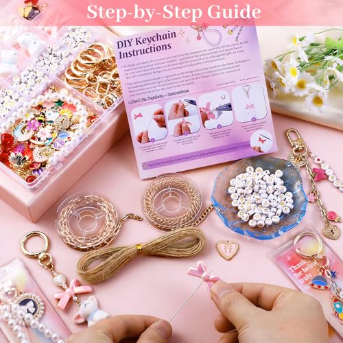 773 Pcs Lip Gloss Keychain Making Kit with Storage Box