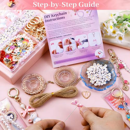 773 Pcs Lip Gloss Keychain Making Kit with Storage Box