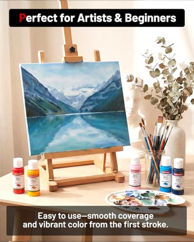 60ml 36 Colors Acrylic Paint Set with 12 Brushes (10 Fl Oz)