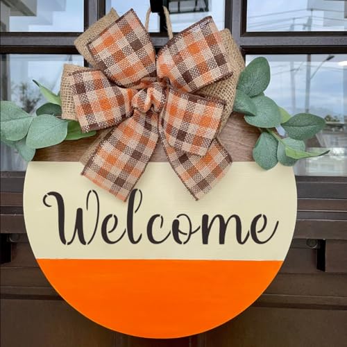 Fall Stencils Hello Fall Doormat Stencils for Painting on Wood Door Mats Fabrics Porch Hanger (10 Count)