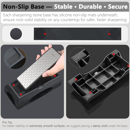Diamond Sharpening Stone Set & Knife Sharpener Whetstone Kit