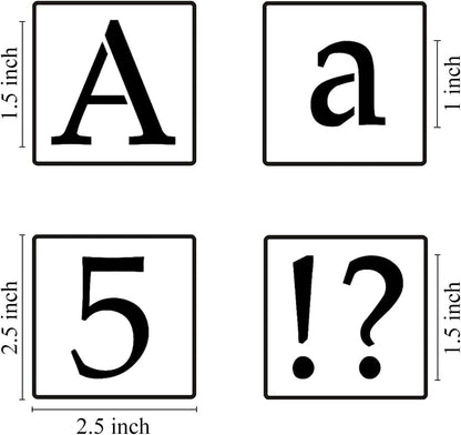1.5 Inch Alphabet Letter Stencils for Painting - 70 Pack Letter and Number Stencil Templates with Signs for Painting on Wood, Reusable Letters and Numbers Stencils for Chalkboard Wood Signs & Wall Art