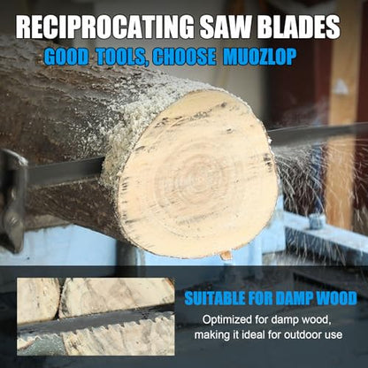 10Pack 15inch 3TPI Woodcutting Reciprocating Saw Blades Set
