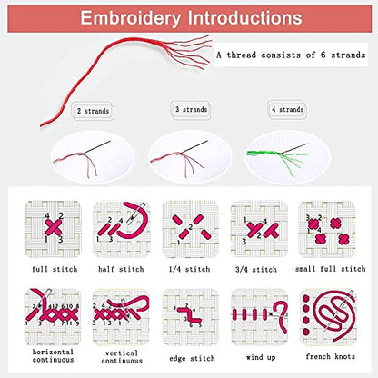Cross Stitch Stamped Kit for Adults