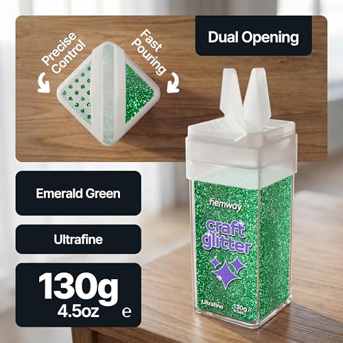Craft Glitter Shaker Emerald Green 130g Ultrafine (4.5 Ounce)