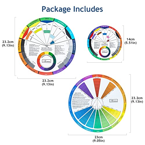 3 Pieces Artist Color Mixing Guides Wheel (2.2928 Ounce)