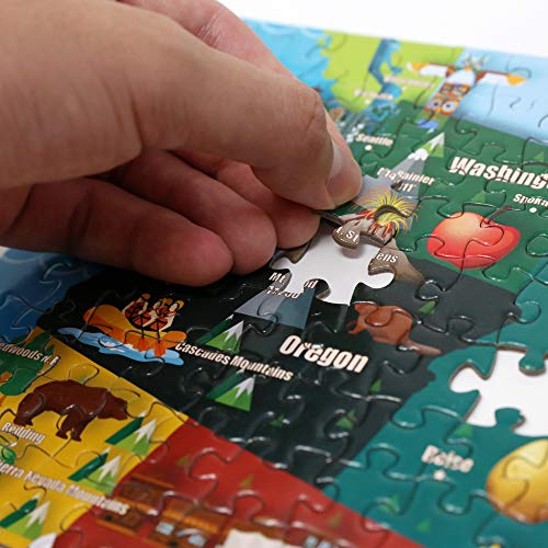 Colorful United States Map 1000 Pieces Jigsaw Puzzle for 13+