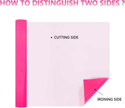 guangyintong Glow in The Dark Heat Transfer Vinyl HTV Rolls, 12" x 8ft Luminous Pink Iron on Vinyl for T-Shirts Costumes, PU Elastic HTV Vinyl for All Cutter Machines Easy to Cut & Weed