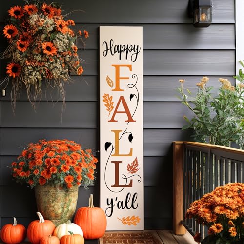 Fall Stencils for Painting on Wood Leaner Large Vertical Stencil for Porch (4 Count)