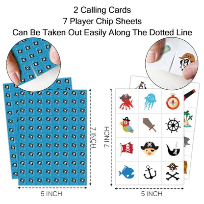 Pirate Ship Adventures Bingo Game Cards
