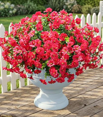 Fake Plants Artificial Flowers for Outdoor Outside Decor (12 Count)