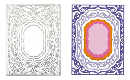 Lace Rectangle Frame Metal Die Cuts