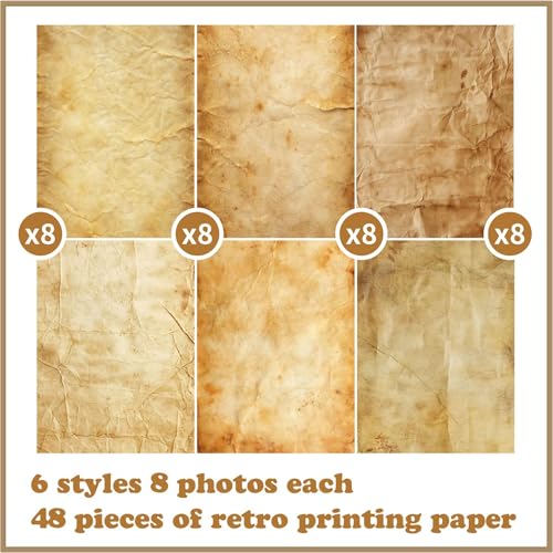 100GSM Vintage Parchment Printer Paper Set (48 Count)