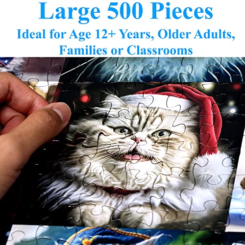 Cute Cats 500 Pieces Jigsaw Puzzle Featuring Large Pieces & heartwarming Kittens. for Adults