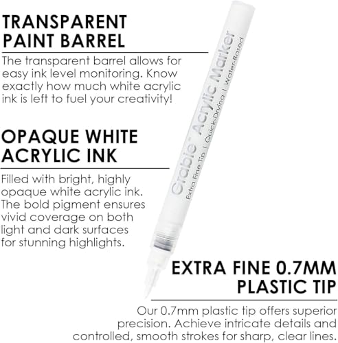 6 Pack of Black & White Acrylic Paint Markers