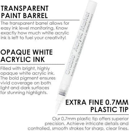 6 Pack of Black & White Acrylic Paint Markers