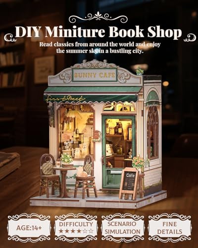 Book Nook Kit DIY Miniature House Coffee Shop Dollhouse Kit