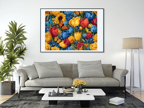 14ct Counted Stamped Cross Stitch Kits for Adults Printed Flowers Cross Stitch Patterns Art Crafts Cross Stitch Supplies
