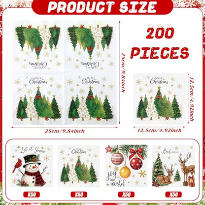 200 Pcs Christmas Napkins (200 Count)