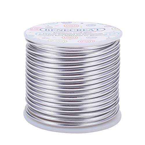 9 Gauge Jewelry Craft Aluminum Wire 55 Feet Bendable Metal Sculpting Wire for Craft Floral Model Skeleton Making (55 Foot)
