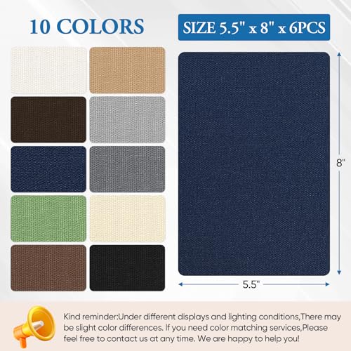 Canvas Patch 5.5 x 8 Inches 6Pcs Self (6 Count)