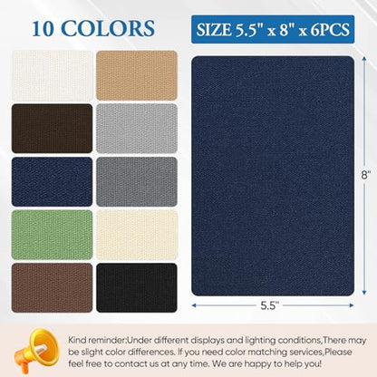 Canvas Patch 5.5 x 8 Inches 6Pcs Self (6 Count)