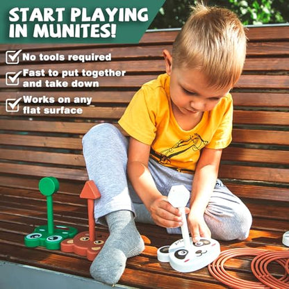 Animal Ring Toss Game Toy Set Kid Yard Outdoor Party Camp Toddler Ages 3 (42 Count)