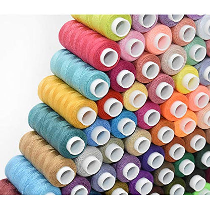 Sewing Thread 100 Colors Sewing Machine and Hand Stitching Polyester for Hand Stitching