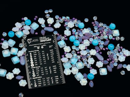 1.4oz (40g) Limited Mix of Czech Glass Beads, Hand Made Set Kit, Purple Bay Leaf Beads Table Cut Kiwi Crystal AB Beads