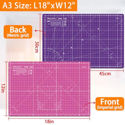 Self Healing Cutting Mat A3 12"x 18" Double Sided Pink Mat