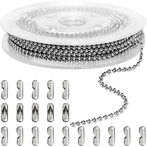 33ft Stainless Steel Ball Chain 2mm Bead Dog Tag Chain Beaded Necklace Chains for Jewelry Making Bracelet Military Crafts