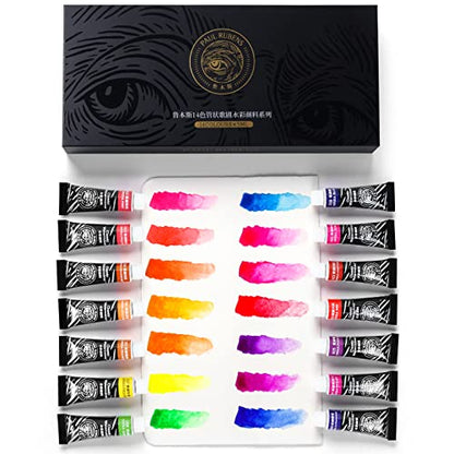 Watercolor Paint 14 Vibrant Neon Colors Watercolor Tubes (200 Ounce)