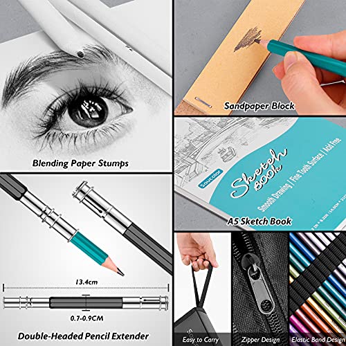 73Pcs Art Supplies Drawing Kit Sketch Pencils Set Adults Gift (73 Count)