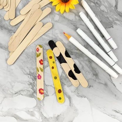 200Pcs Jumbo Wooden Craft Sticks Wooden Popsicle Craft Sticks Stick 6” Long x 3 (200 Count)