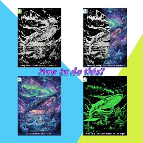 Glow in The Dark Scratch Art for Adults