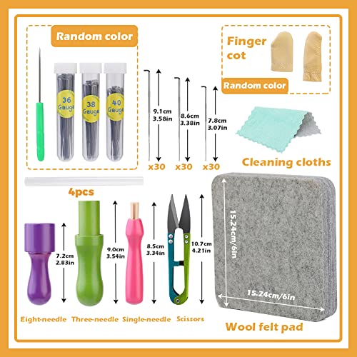99 Pcs Needle Felting Kit with 3 Sizes Felting Needles and Pad (99 Count)