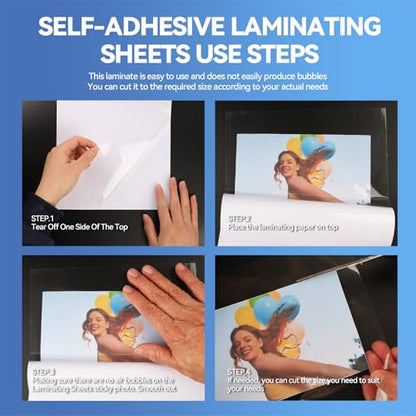 36 Sheets Transparent Laminate Sheets Self Adhesive Laminating Sheets (36 Count)