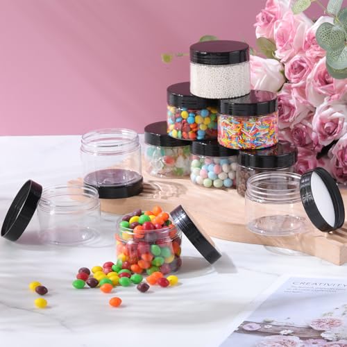 36 Pieces 4 oz Plastic Jars with Lids Wide Mouth Airtight Reusable Container Acrylic Cosmetic Small Jars for Lotions Ointments Travel Toiletries Creams Make up Storage