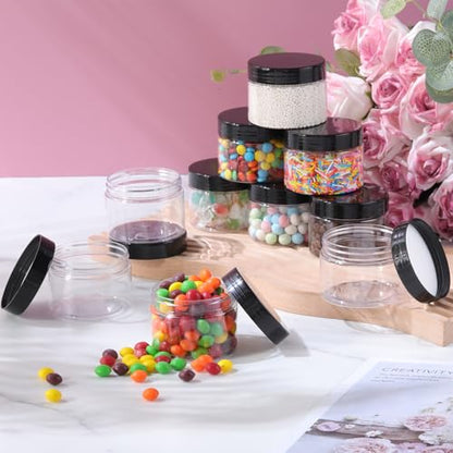 36 Pieces 4 oz Plastic Jars with Lids Wide Mouth Airtight Reusable Container Acrylic Cosmetic Small Jars for Lotions Ointments Travel Toiletries Creams Make up Storage