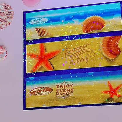 36 Sheets Stars Holographic Sticker Paper Self (36 Count)